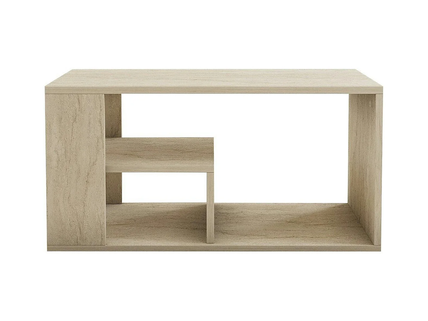 Table basse avec rangement ouvert effet travertin MARFA