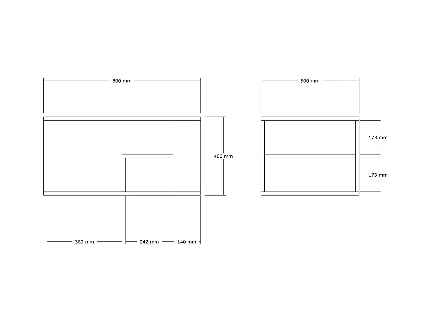 Table basse avec rangement ouvert effet travertin MARFA