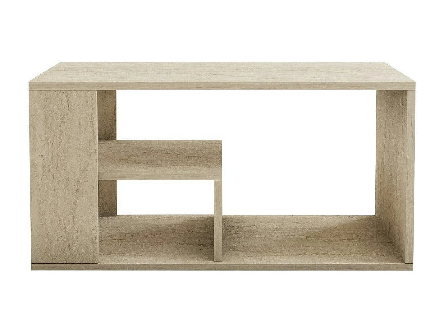 Table basse avec rangement ouvert effet travertin MARFA