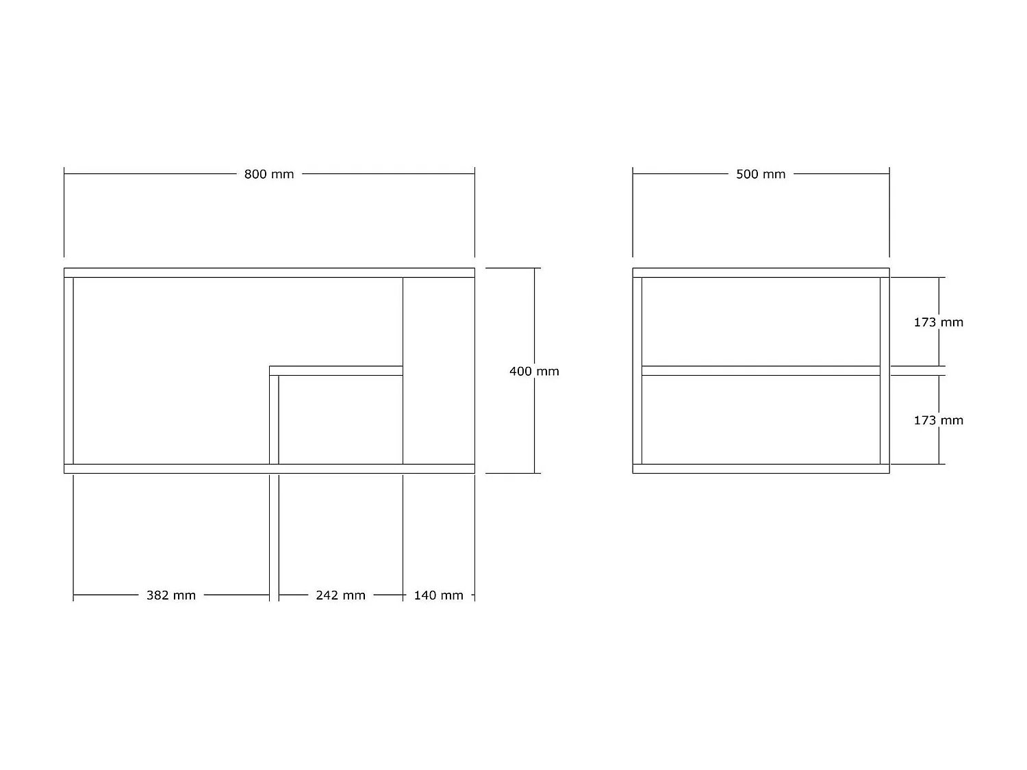 Table basse avec rangement ouvert effet travertin MARFA