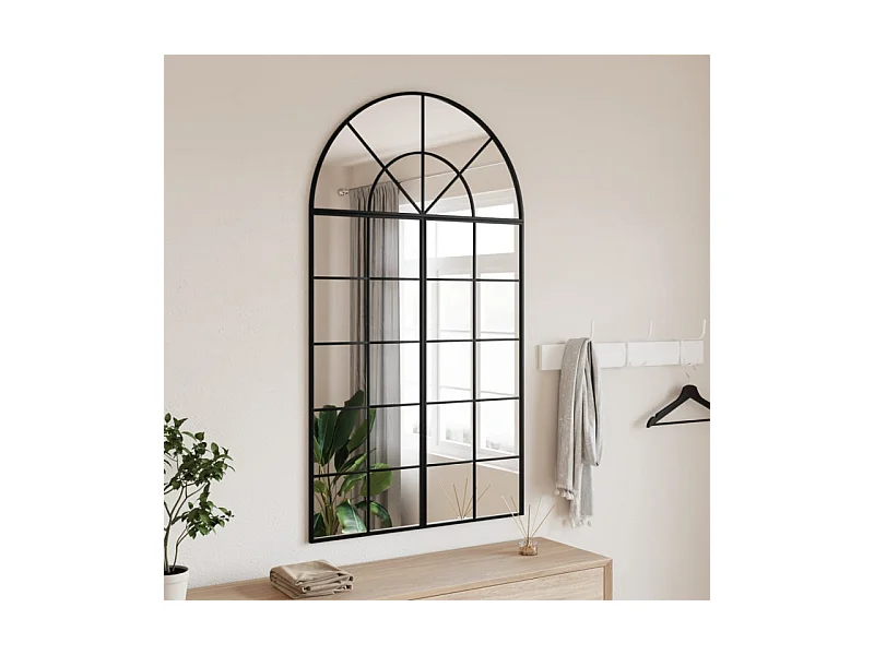 Miroir mural noir 80x140 cm arche fer