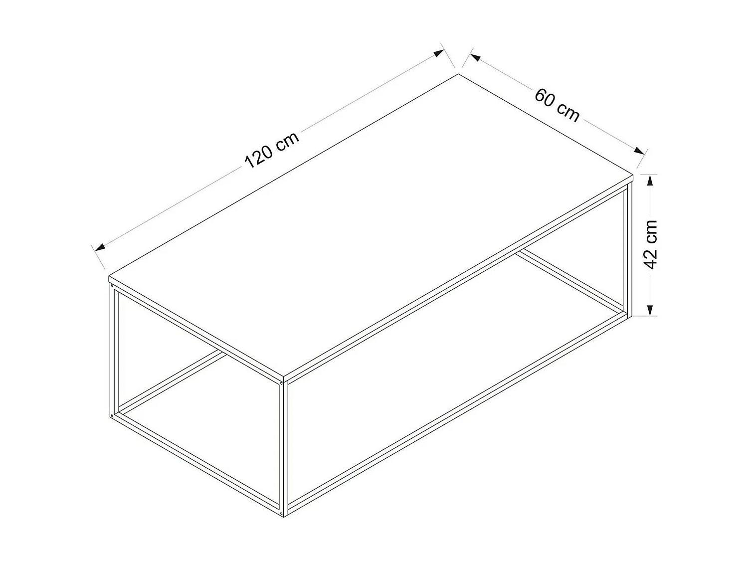 Table basse rectangulaire minimaliste effet noyer JENA