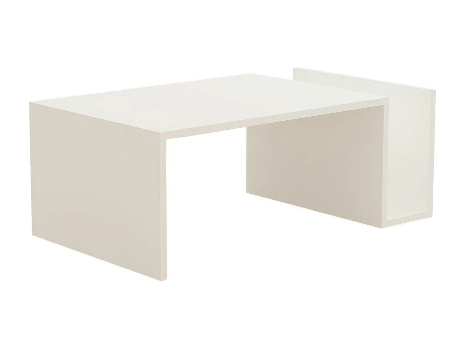 Table basse blanche moderne avec porte-revues MARFA