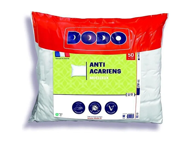 Almohada antiácaros 50 x 70 cm de poliéster tratado antiácaros