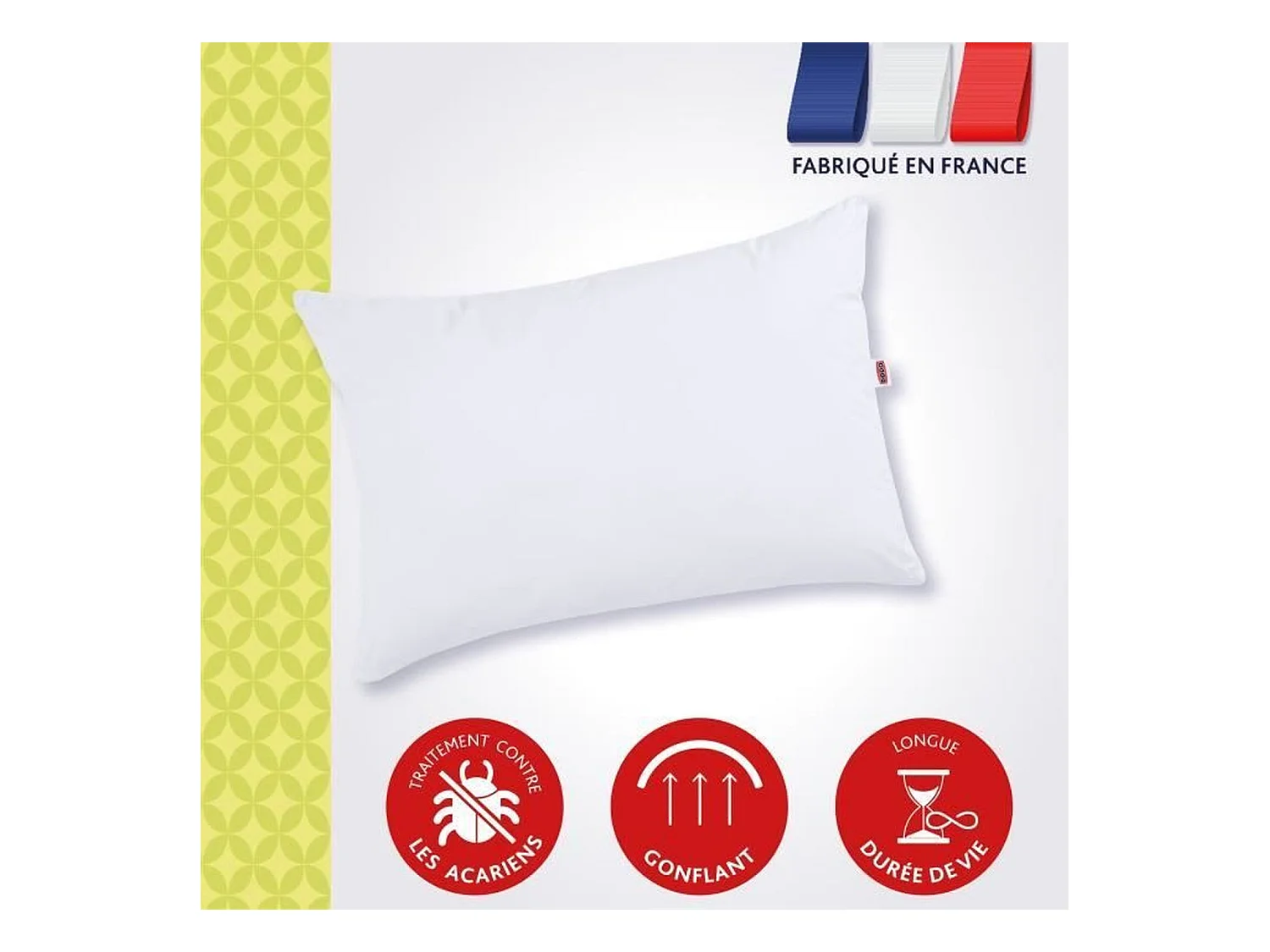 Oreiller anti-acariens 50 x 70 cm - 100% Polyester