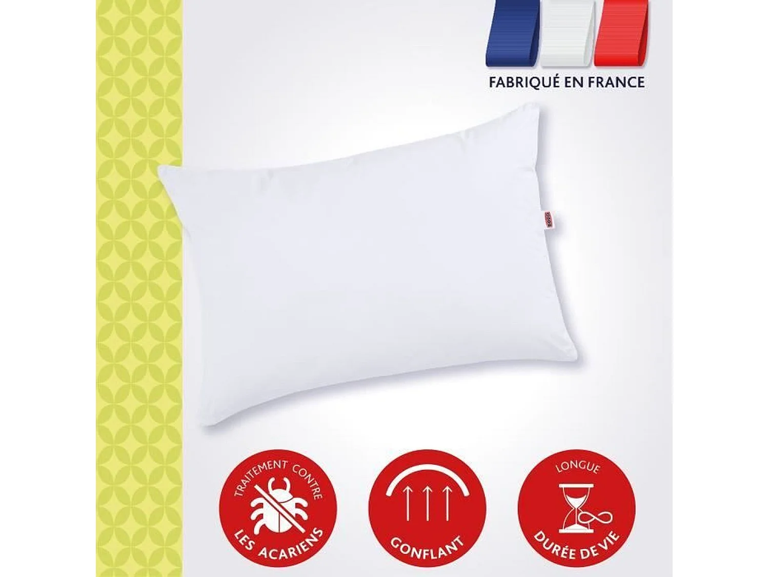 Oreiller anti-acariens 50 x 70 cm - 100% Polyester