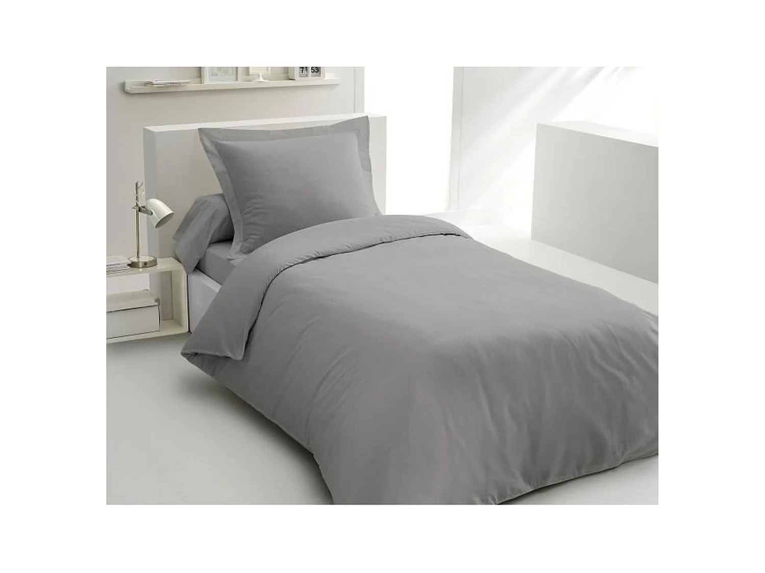 SET PIUMINO 140 x 200 cm GRIGIO CHIARO