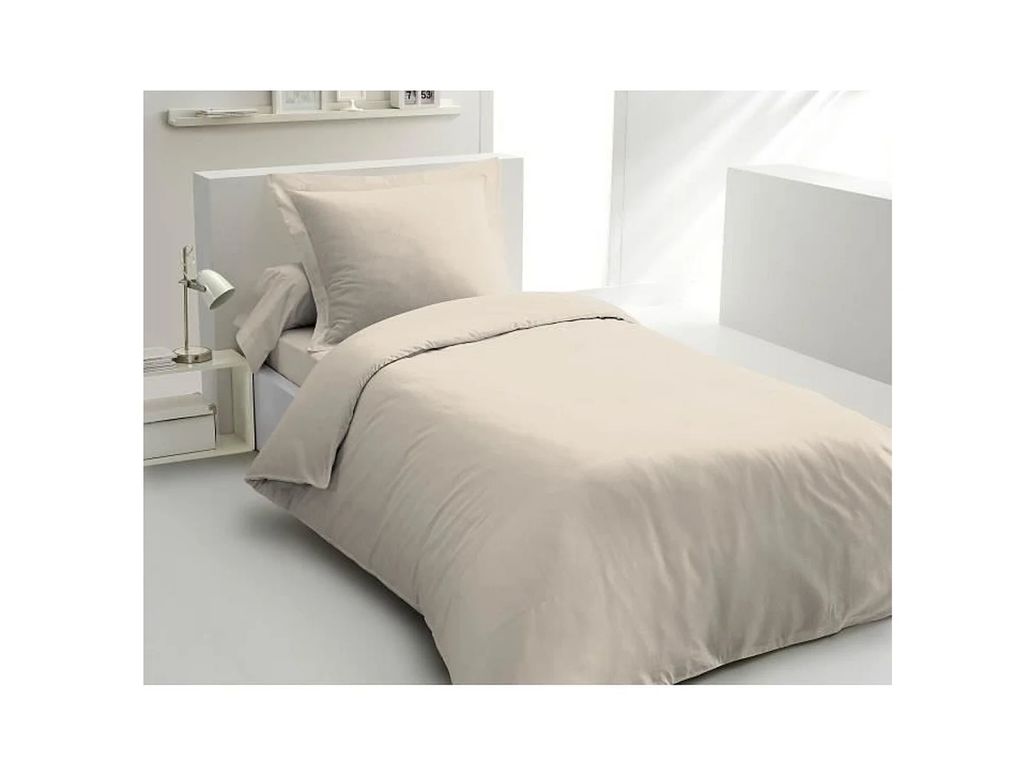 Parure de couette 140 x 200 cm - beige crème