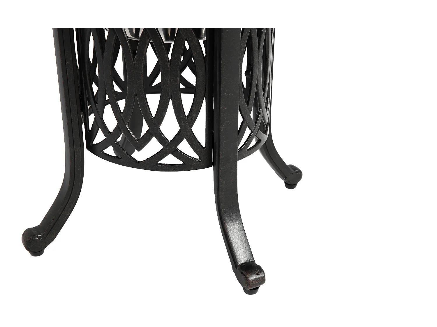 Table d’extérieur en aluminium avec glaçonnière, table d’appoint de patio avec pieds réglables, petite table basse jardin.