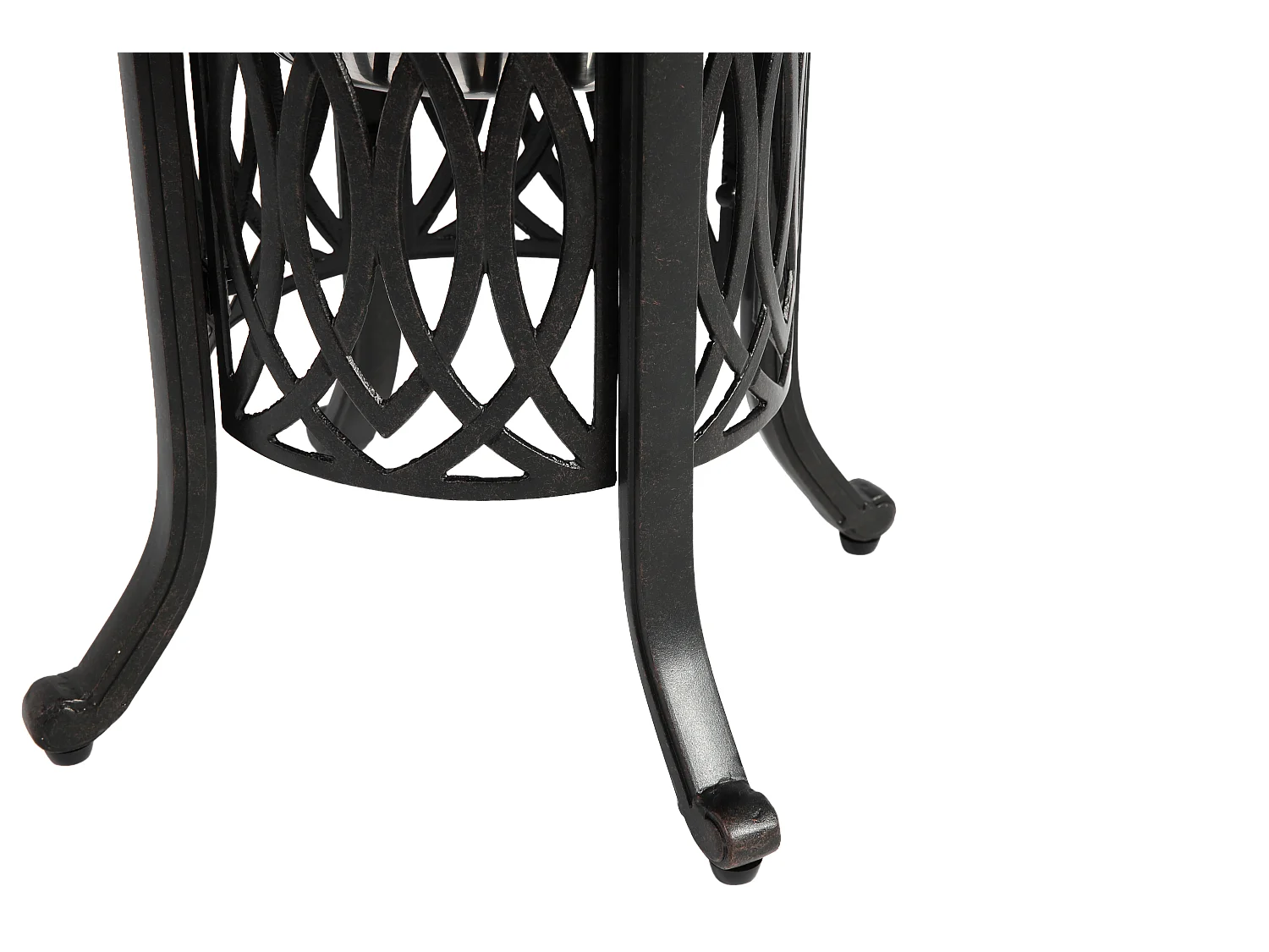 Table d’extérieur en aluminium avec glaçonnière, table d’appoint de patio avec pieds réglables, petite table basse jardin.