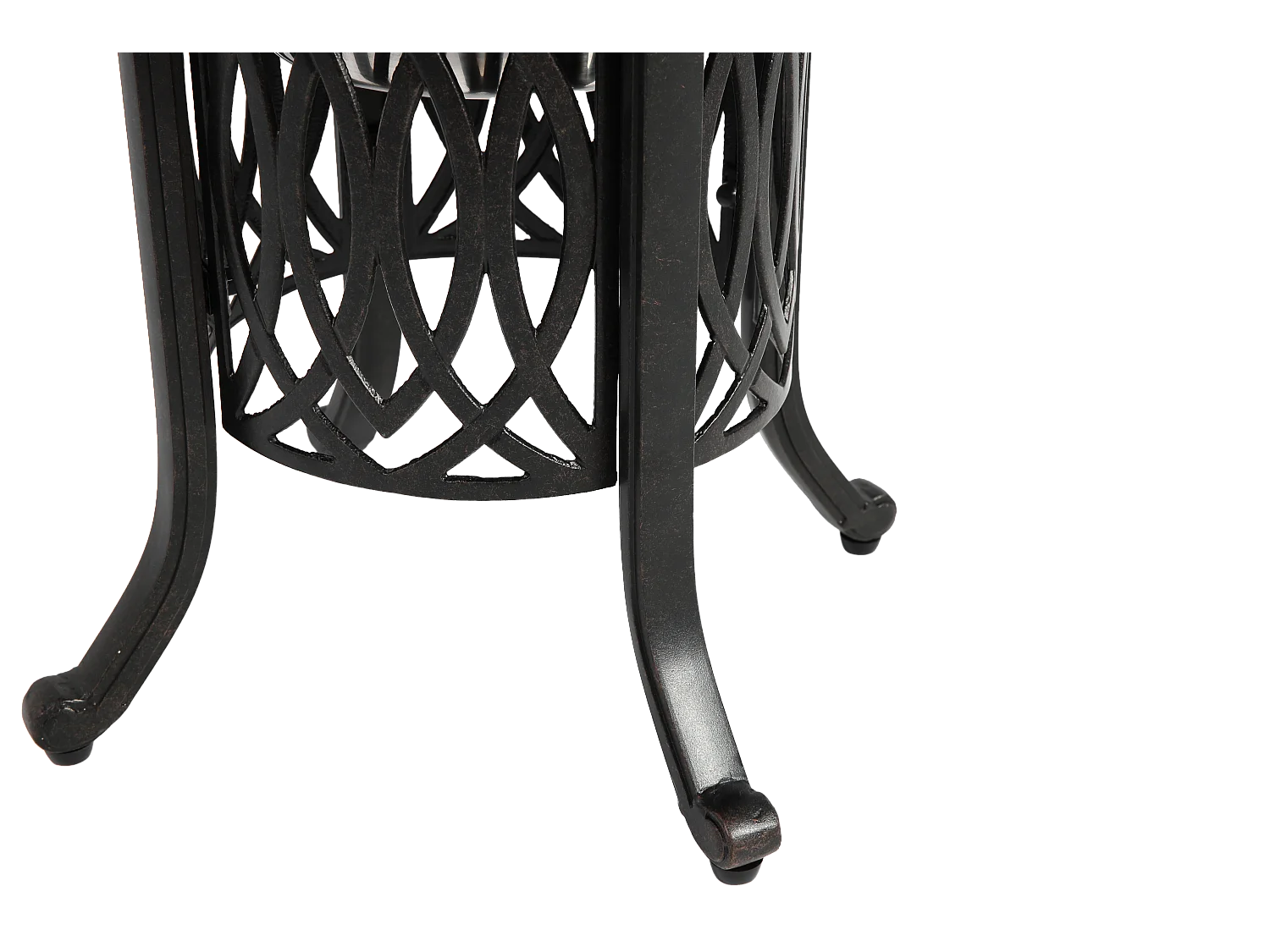 Table d’extérieur en aluminium avec glaçonnière, table d’appoint de patio avec pieds réglables, petite table basse jardin.