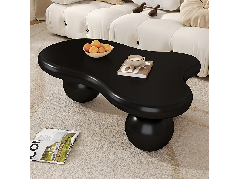 Table basse style nuage avec éclairage LED – 16 couleurs, design arrondi, point fort moderne pour salon et chambre d’enfant