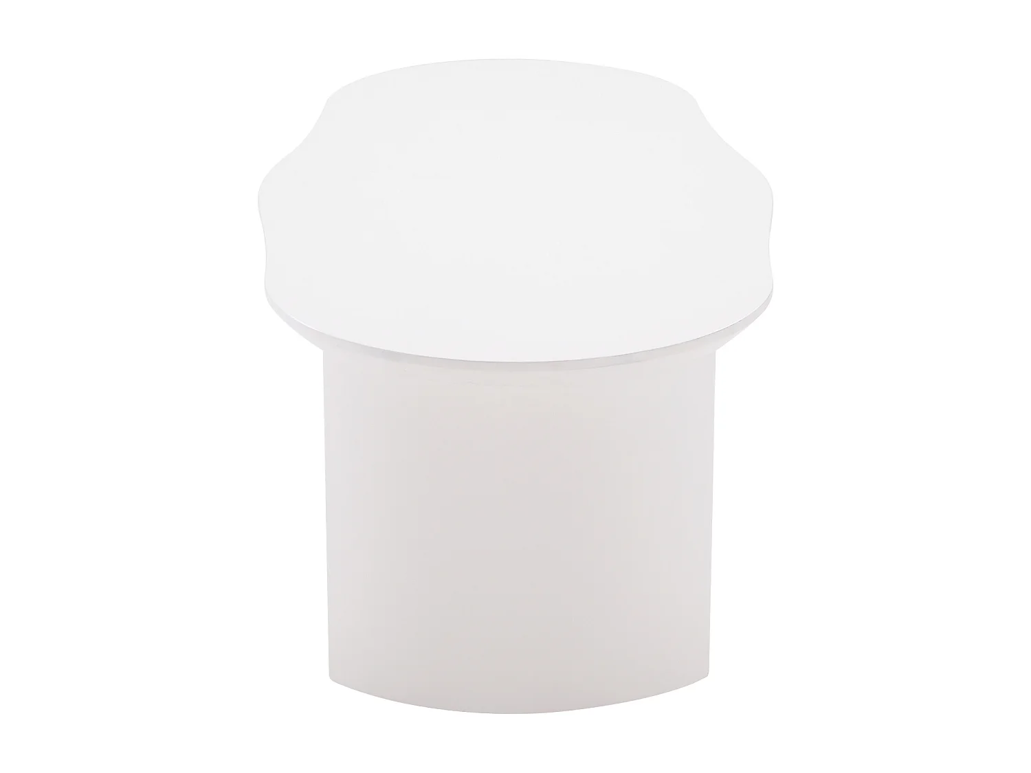 Table basse blanche irrégulière de 100 cm – Design élégant et durable avec plateau incurvé en MDF laqué.