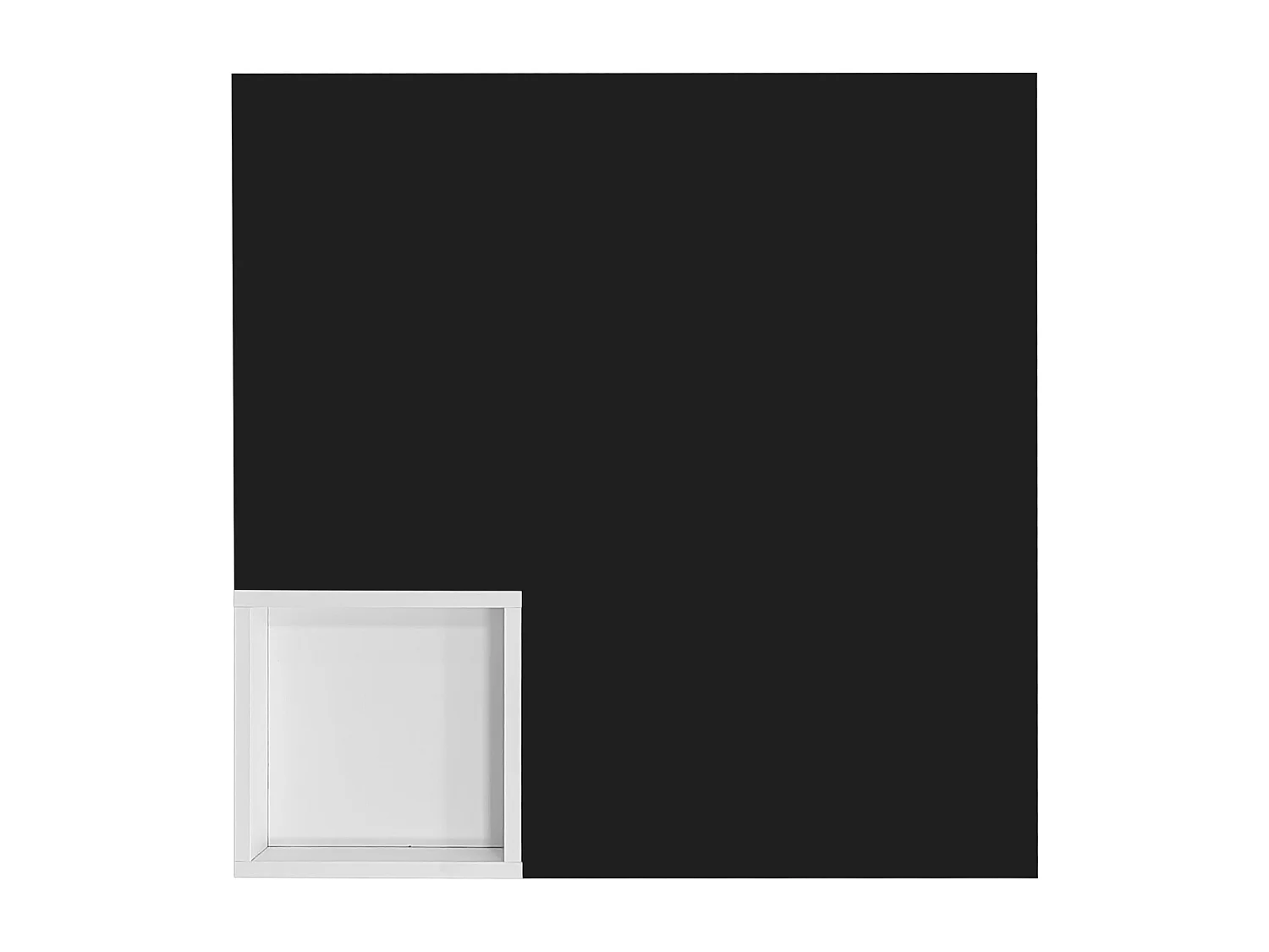 Table basse brillante avec LED, table d’appoint avec boîte de rangement amovible, design bicolore blanc et noir, 72×72×30 cm