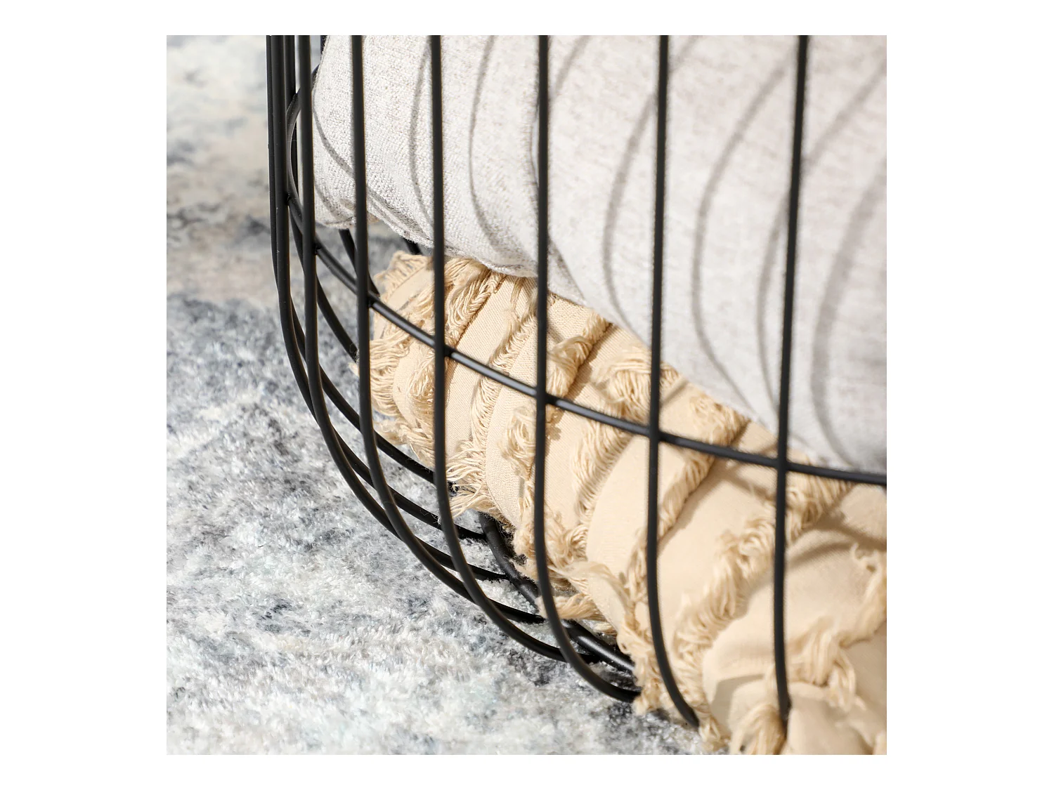 Ensemble de 2 tables basses, table d'appoint au design scandinave, table de salon avec rangement en acier noir pour salon et décoration moderne