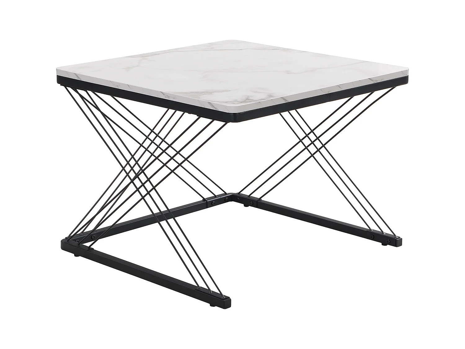 Set de tables basses 2 pièces, design élégant, finition effet marbre brillant, pieds réglables, capacité de charge jusqu'à 30 kg