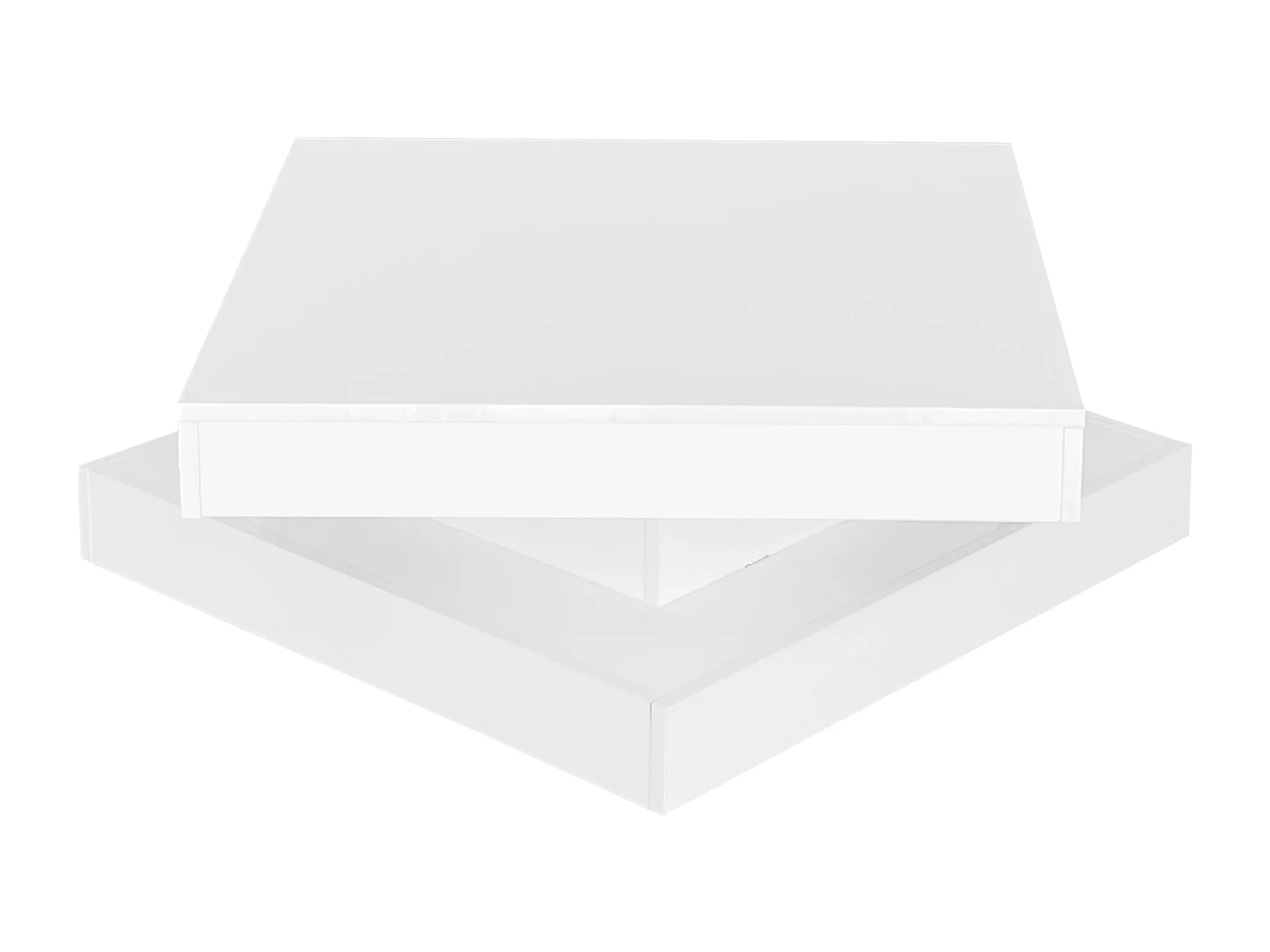 Table basse carrée laquée blanche avec plateau pivotant - Style moderne techno avec lumière LED 16 couleurs