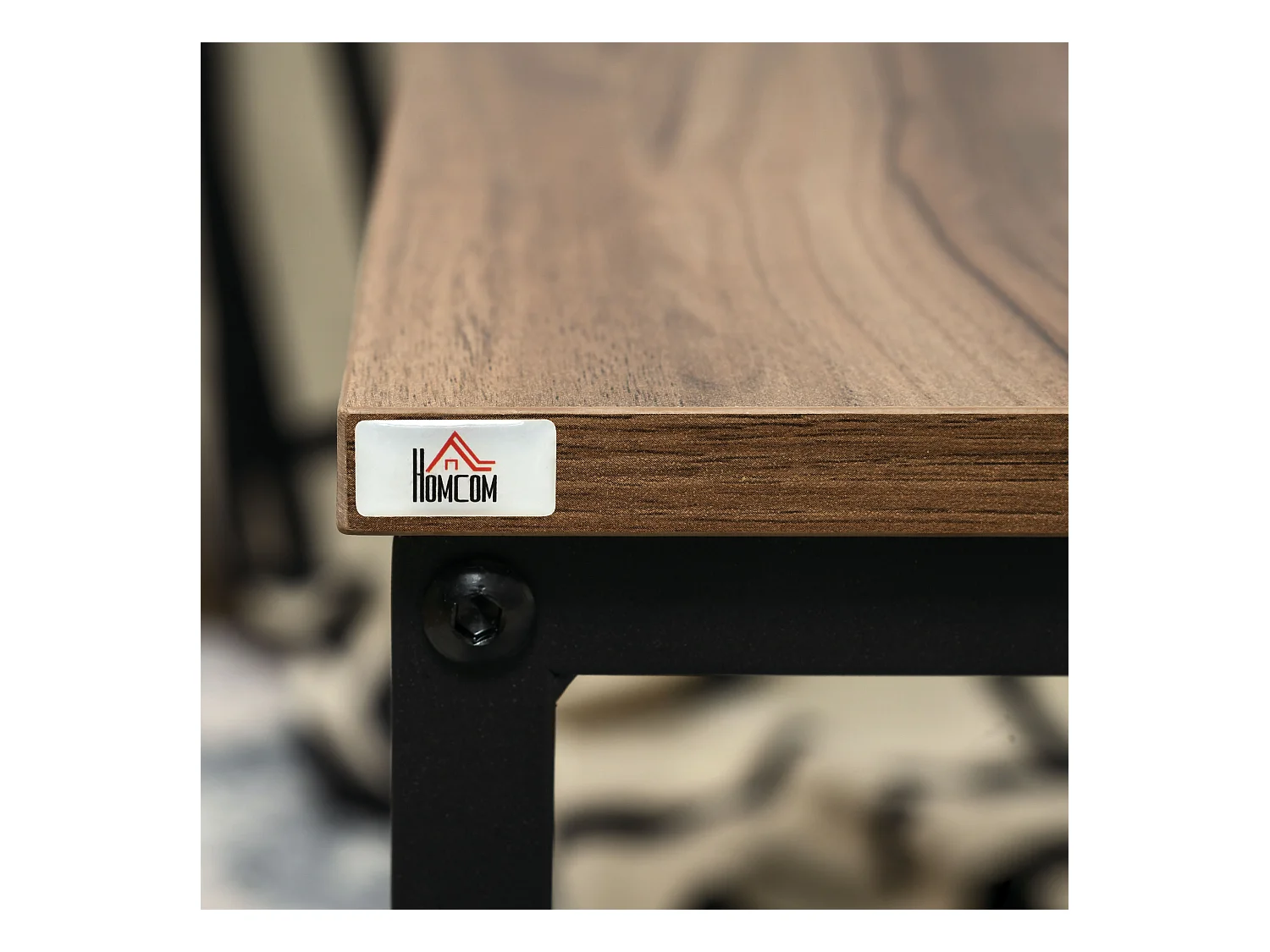 Lot de 2 tables basses style industriel, tables d’appoint avec plateau aspect bois et structure en acier, finition naturelle