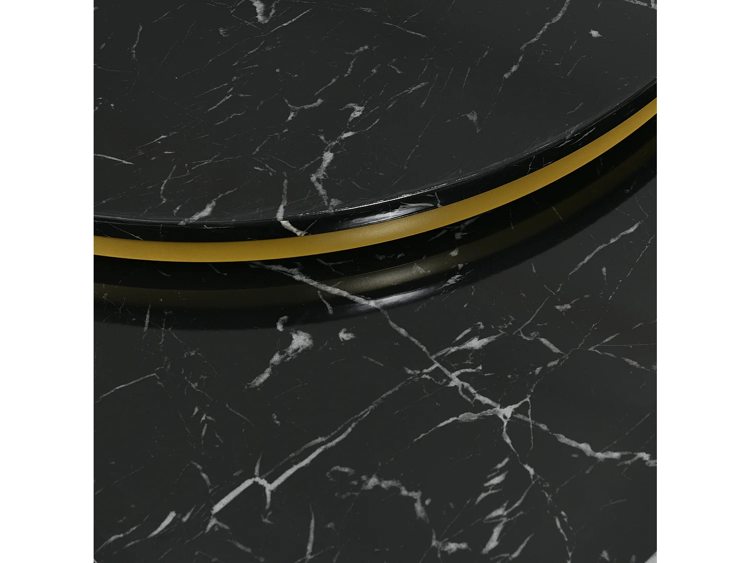 Table Basse Nesting Moderne avec Motif Marbre, Ensemble de 2 Tables Rondes