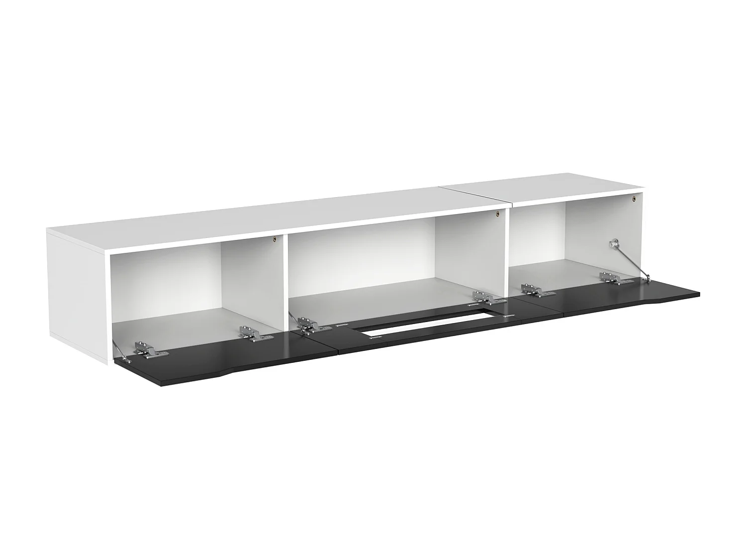 Meuble TV, Meuble TV Brillant, Assorti Noir et Blanc, avec Éclairage LED Multicolore