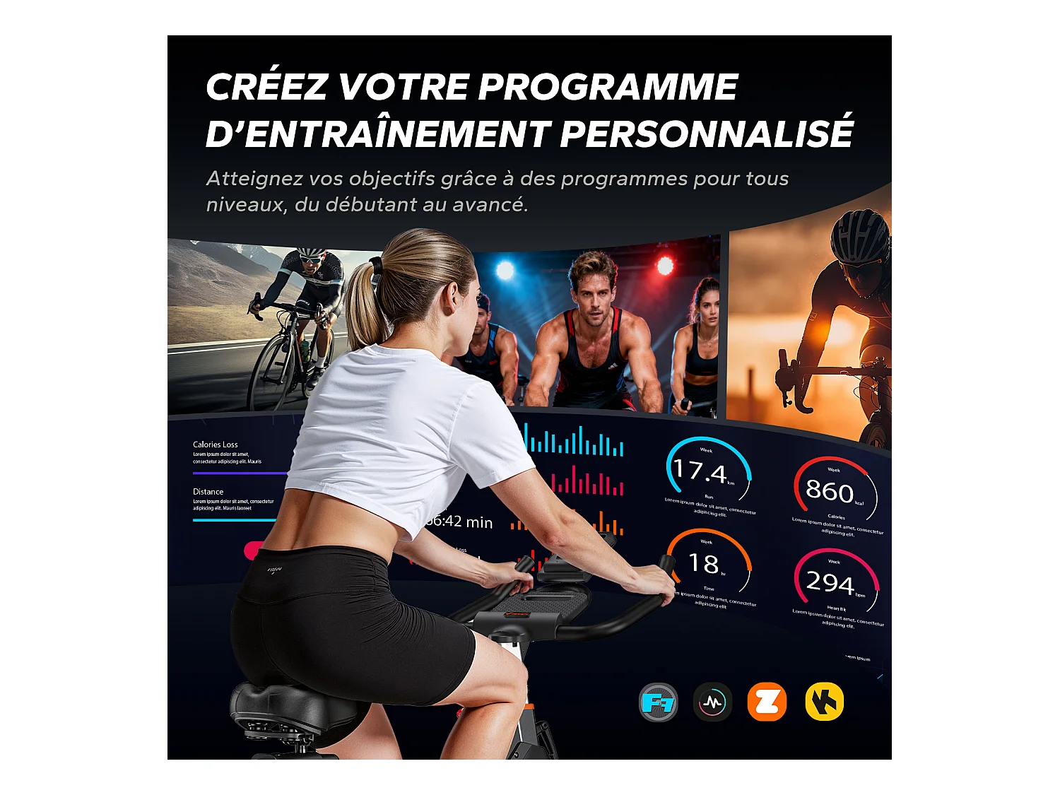 Leises Magnetischer Heimtrainer, Fitnessbike für Zuhause mit LCD, Tablet-Halter, 0–100 % Widerstand, kompatibel Kinomap/Zwift, verstellbar, bis 180 kg