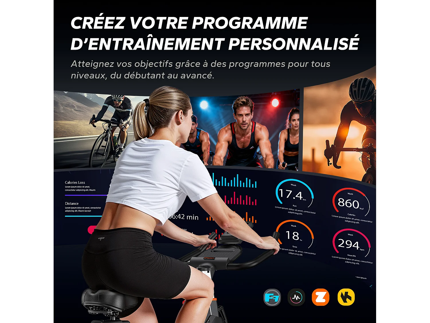 Leises Magnetischer Heimtrainer, Fitnessbike für Zuhause mit LCD, Tablet-Halter, 0–100 % Widerstand, kompatibel Kinomap/Zwift, verstellbar, bis 180 kg