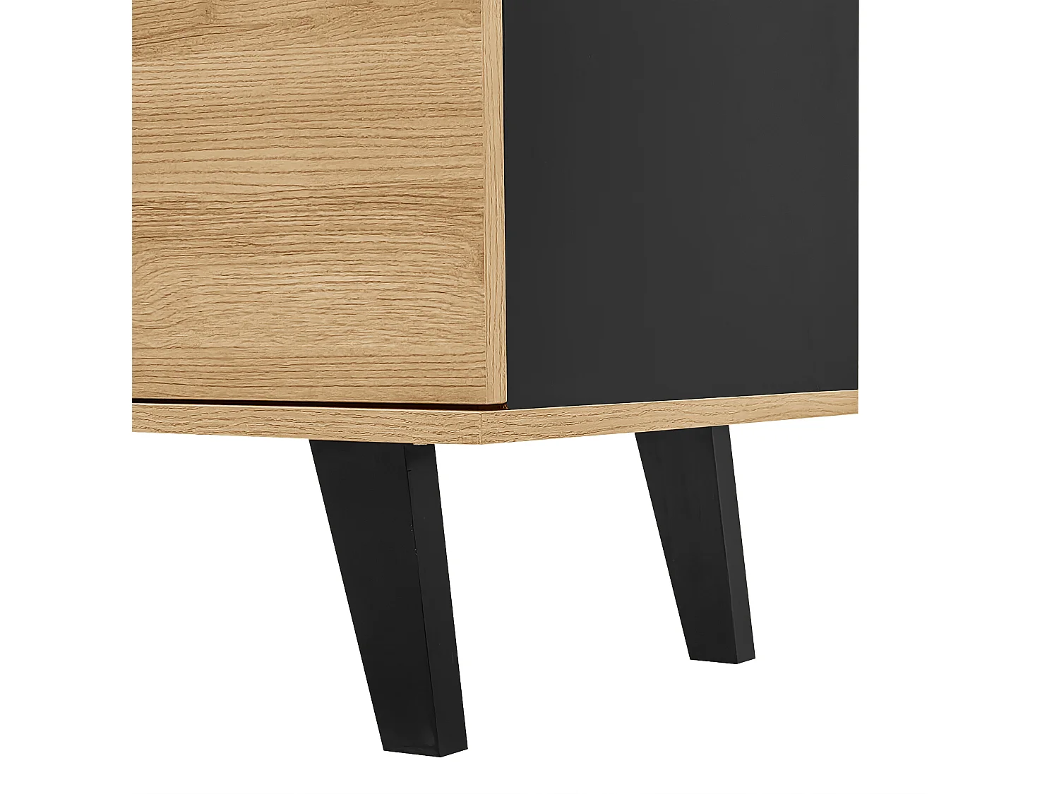 Meuble TV 170 cm, Bois et Noir, Lowboard avec Tiroirs, Rangement Polyvalent, Élégance Stylée et Design Unique