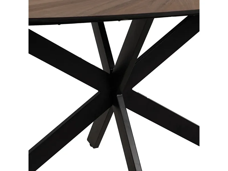 Table à manger 178 cm MDF naturel et métal noir ÉBULIE