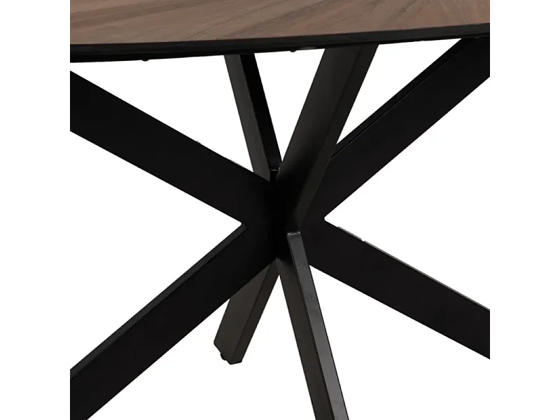 Table à manger 178 cm MDF naturel et métal noir ÉBULIE