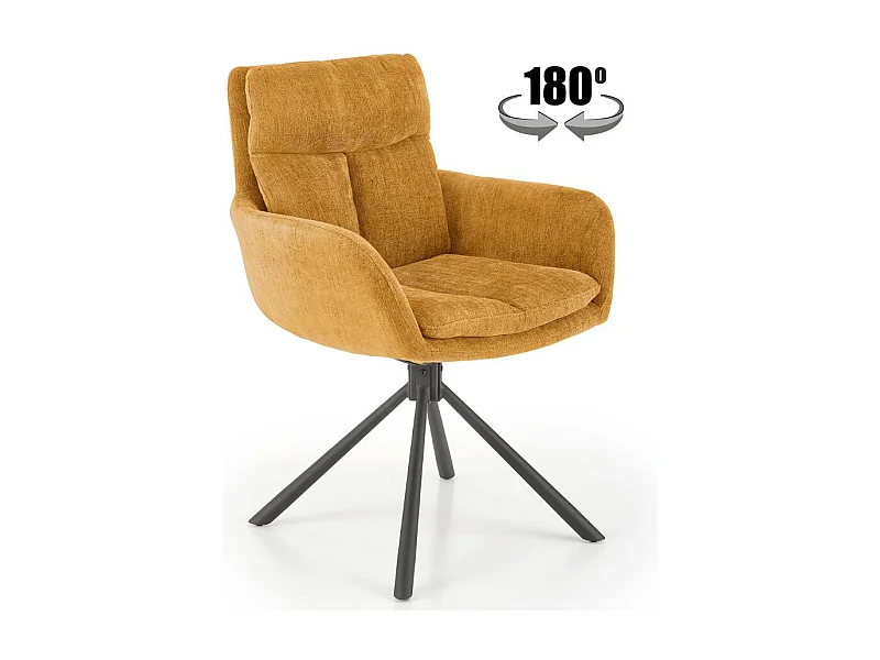 Cómodo sillón giratorio de diseño en tejido amarillo Edge