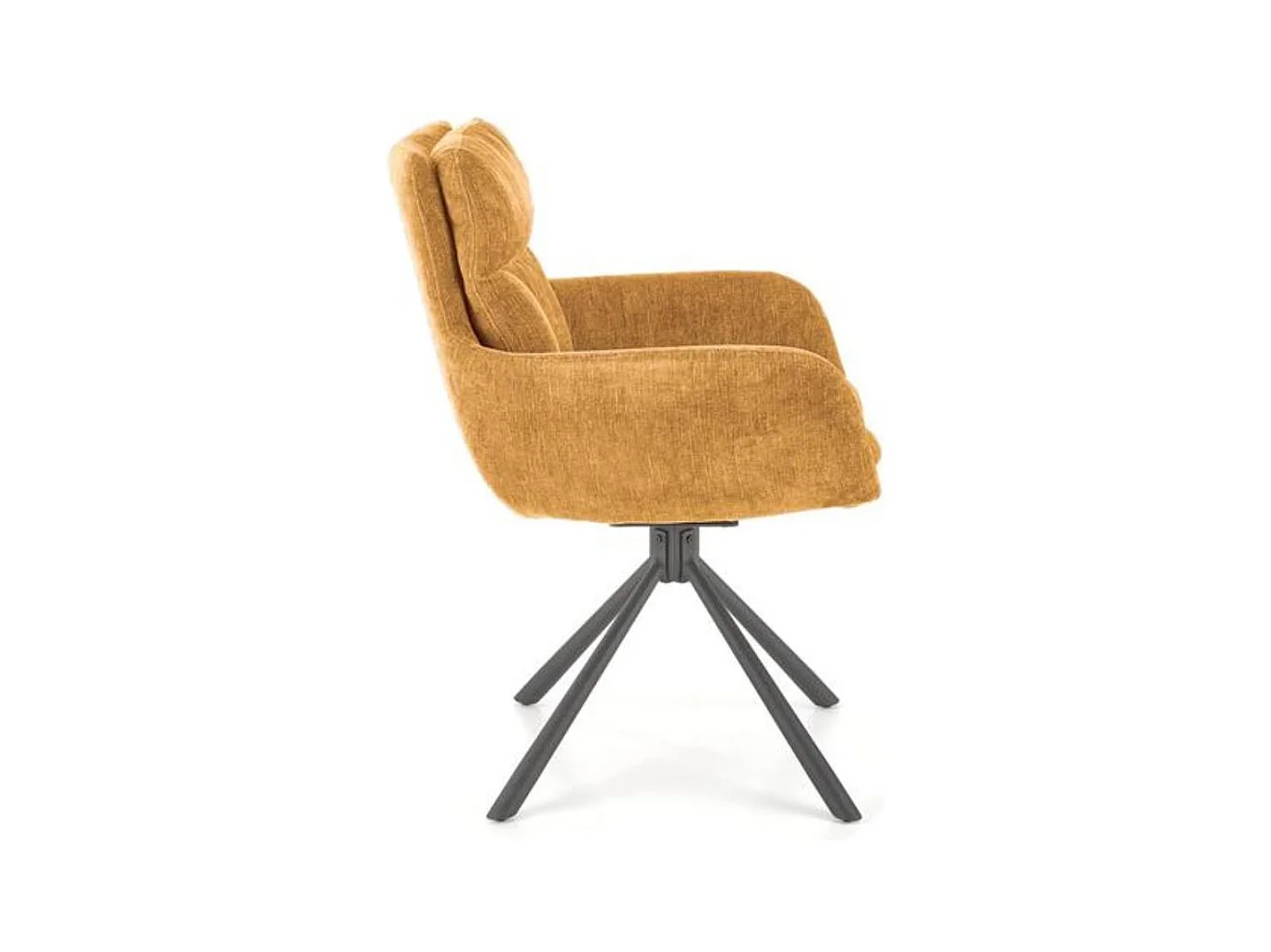 Sedia girevole dal design confortevole in tessuto giallo Edge