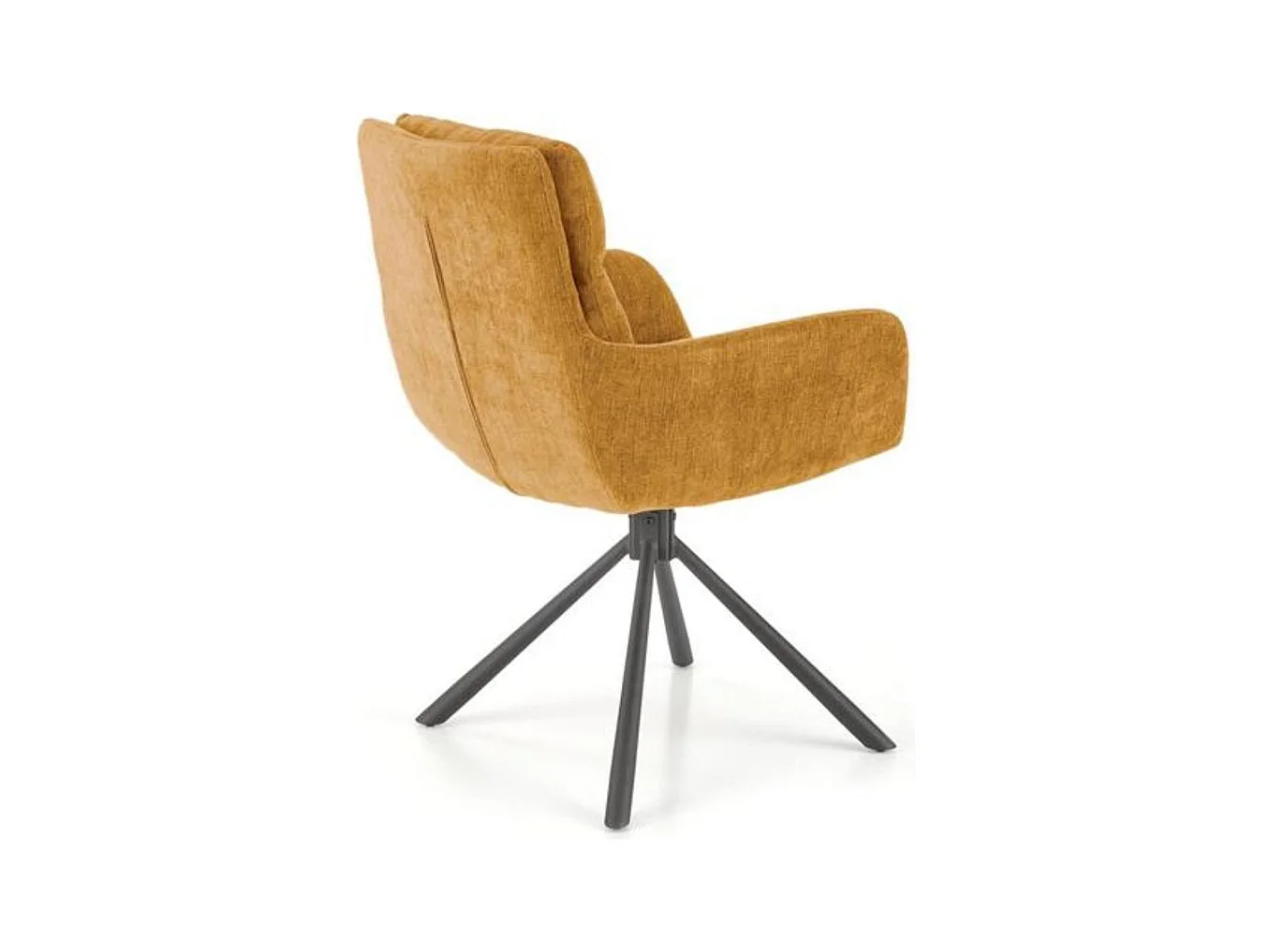 Sedia girevole dal design confortevole in tessuto giallo Edge