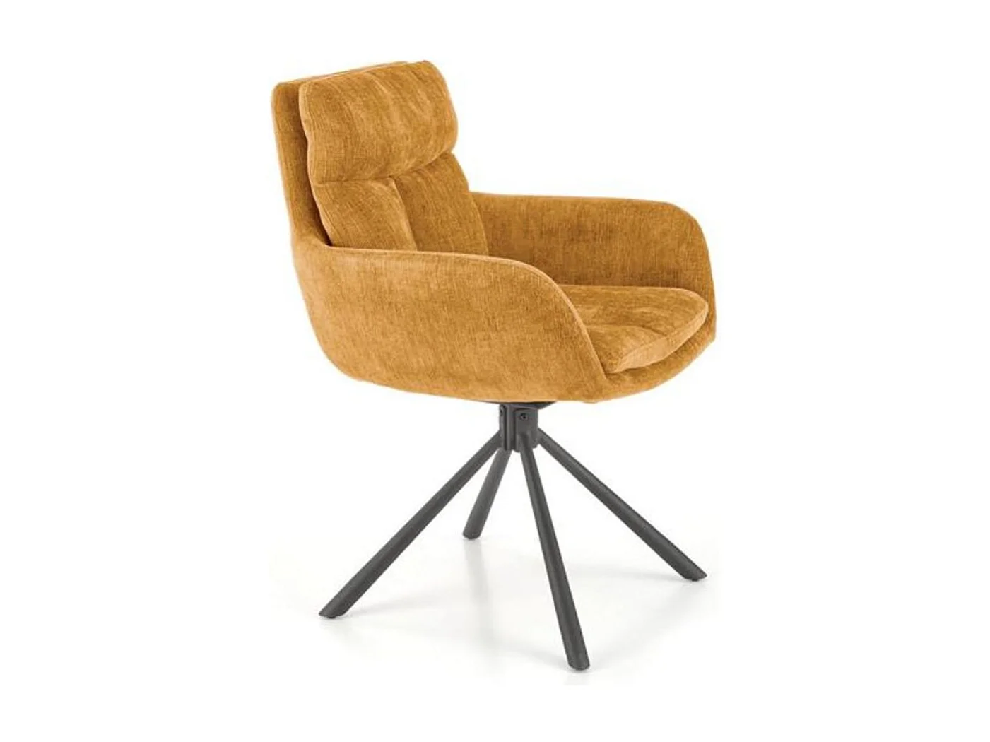 Cómodo sillón giratorio de diseño en tejido amarillo Edge