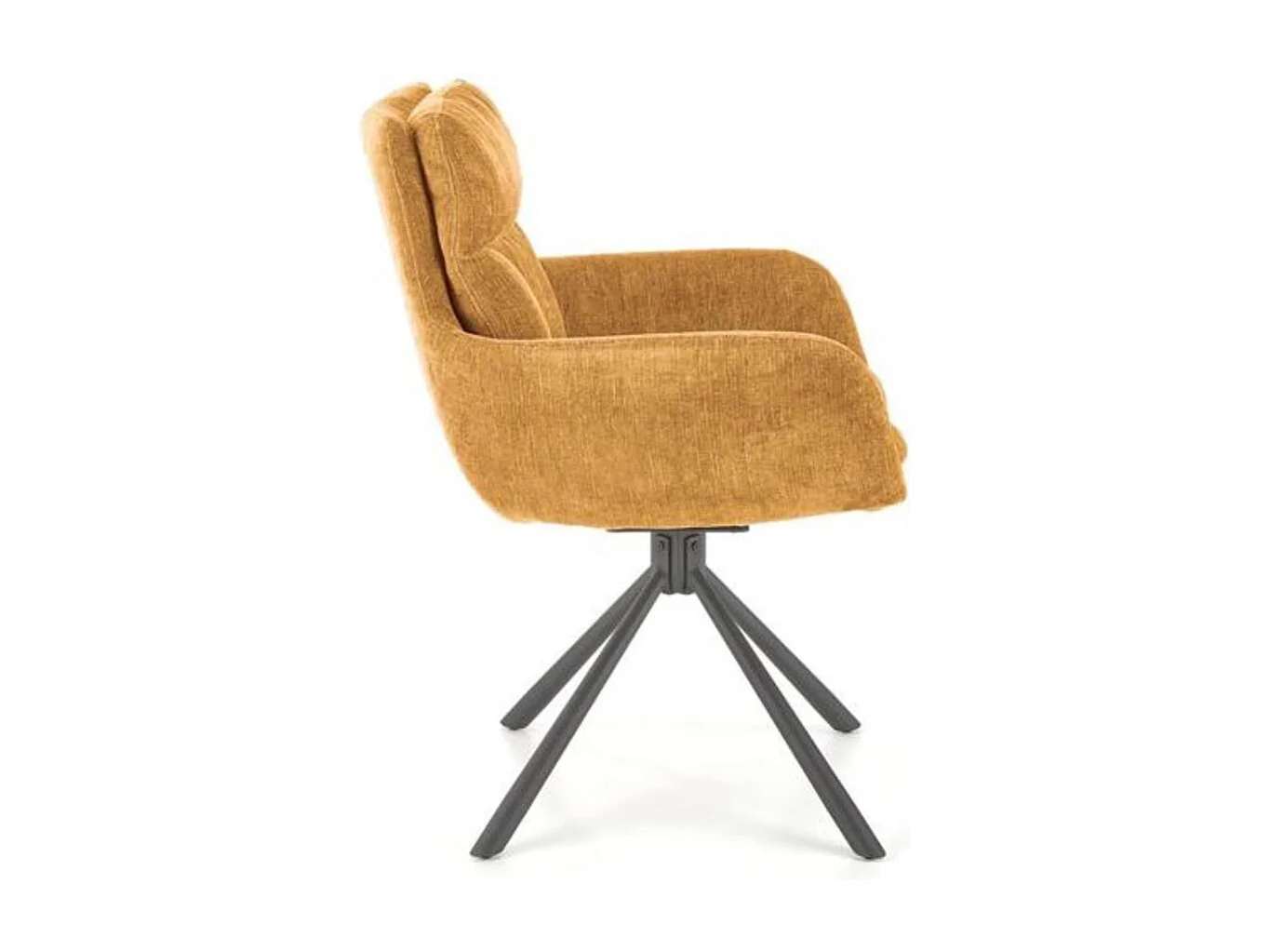 Cómodo sillón giratorio de diseño en tejido amarillo Edge