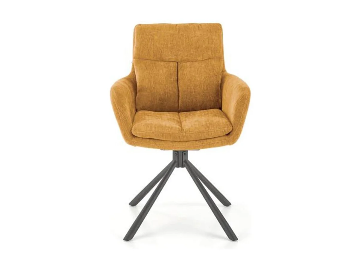 Cómodo sillón giratorio de diseño en tejido amarillo Edge