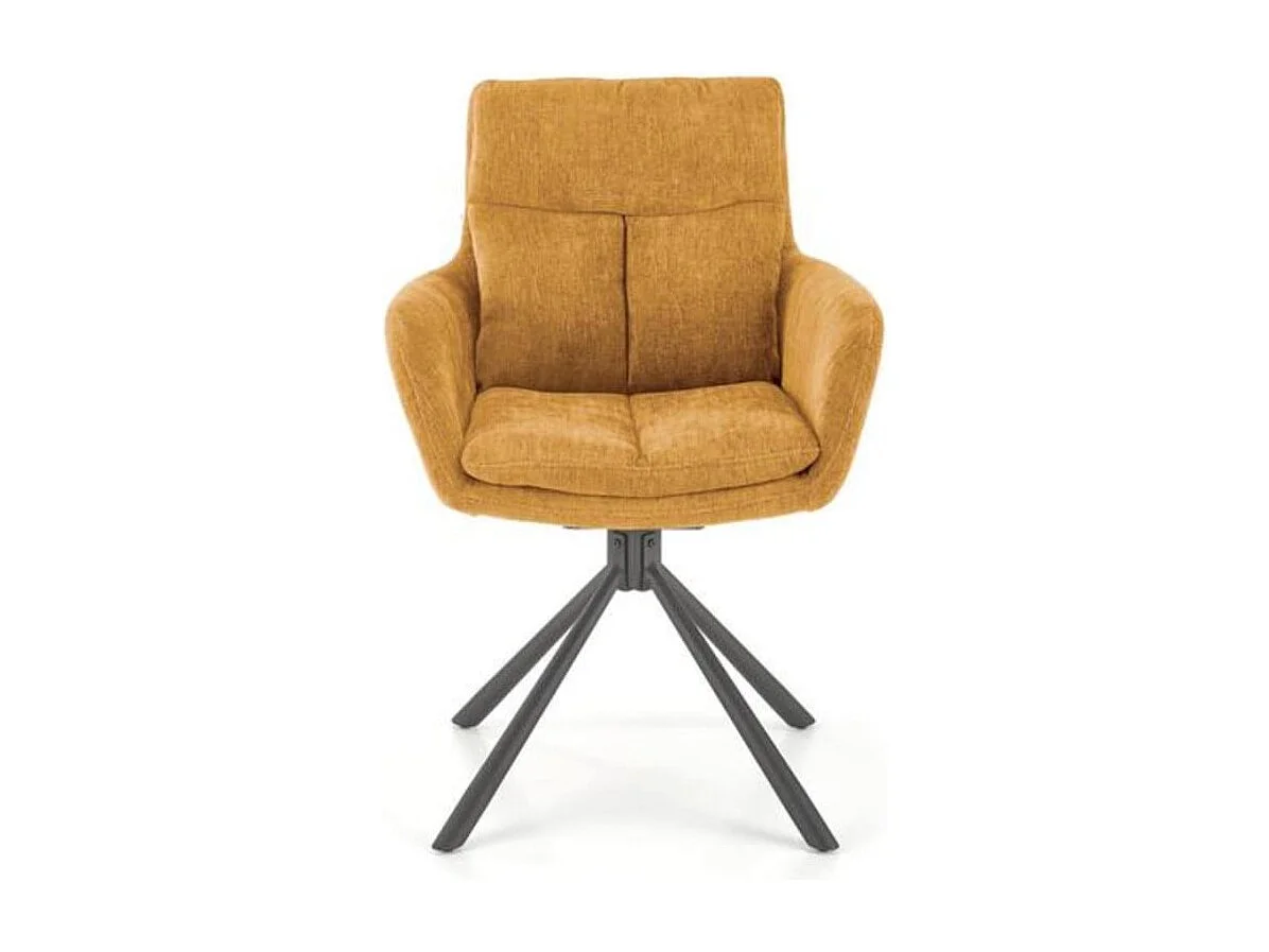 Cómodo sillón giratorio de diseño en tejido amarillo Edge