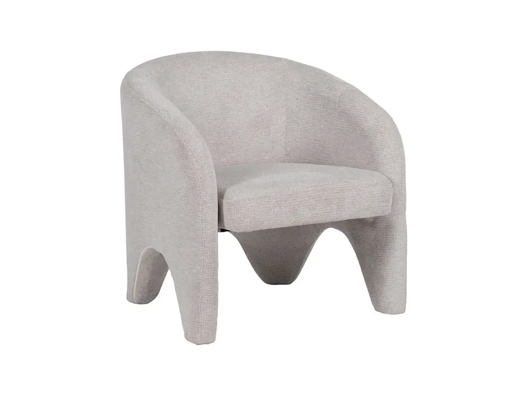 Fauteuil beige design tissu polyester AURELINE