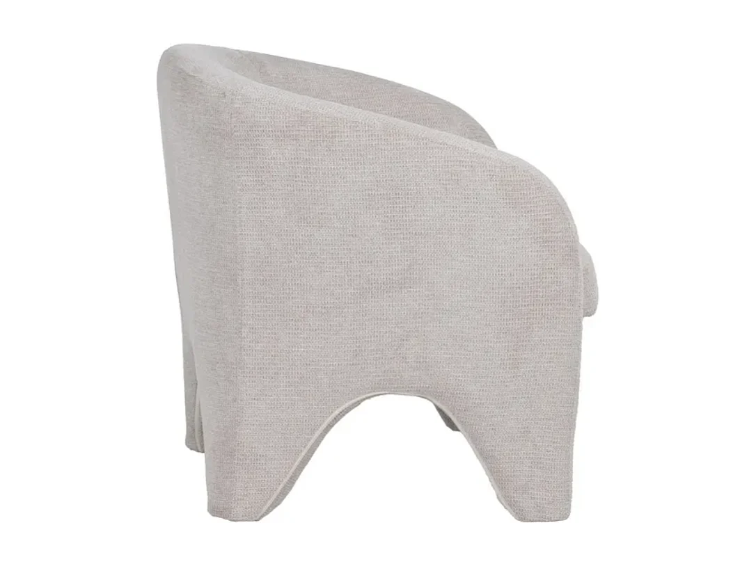 Fauteuil beige design tissu polyester AURELINE