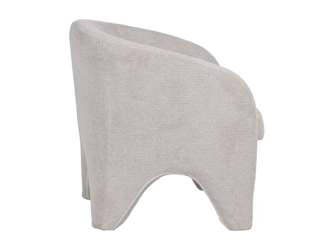 Fauteuil beige design tissu polyester AURELINE