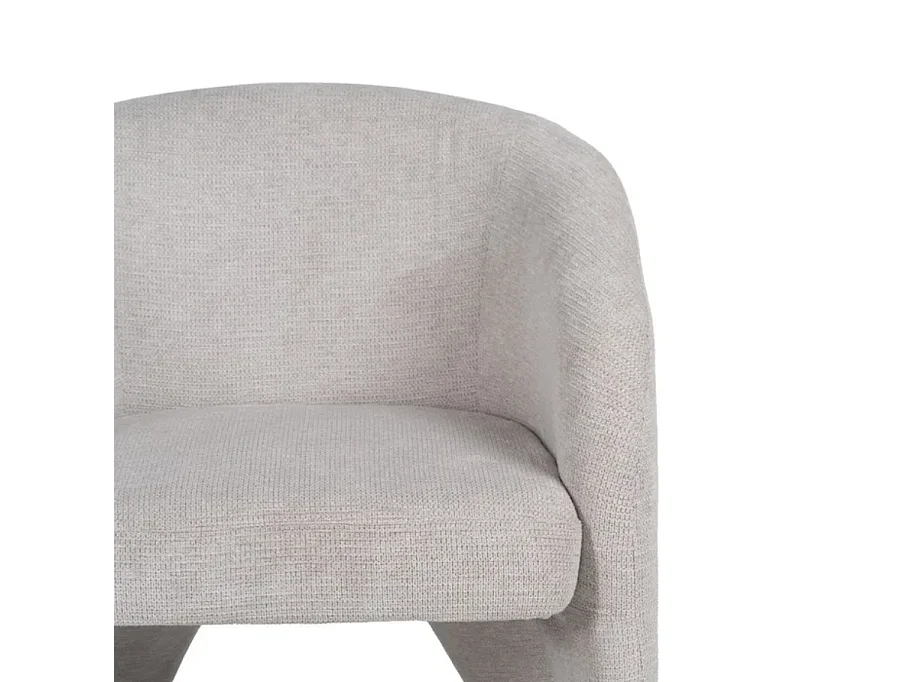 Fauteuil beige design tissu polyester AURELINE
