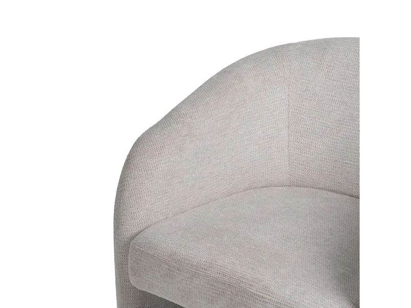 Fauteuil beige design tissu polyester AURELINE