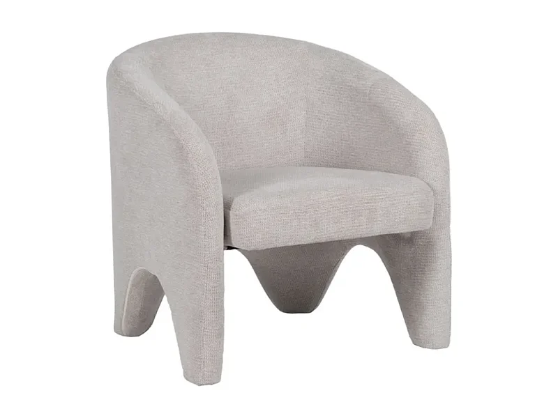 Fauteuil beige design tissu polyester AURELINE