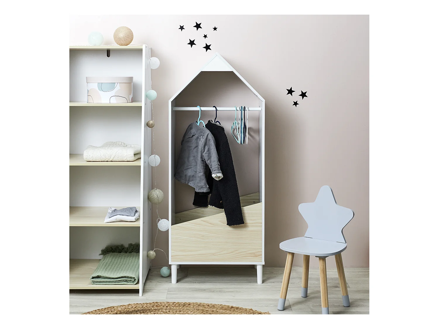 Penderie Enfant Beige, Blanc