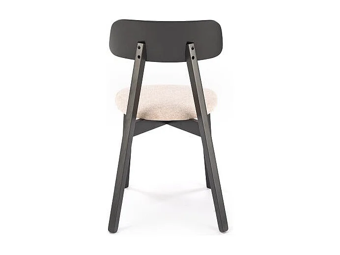 Chaise design avec structure vernie noire et assise en tissu beige Tagg