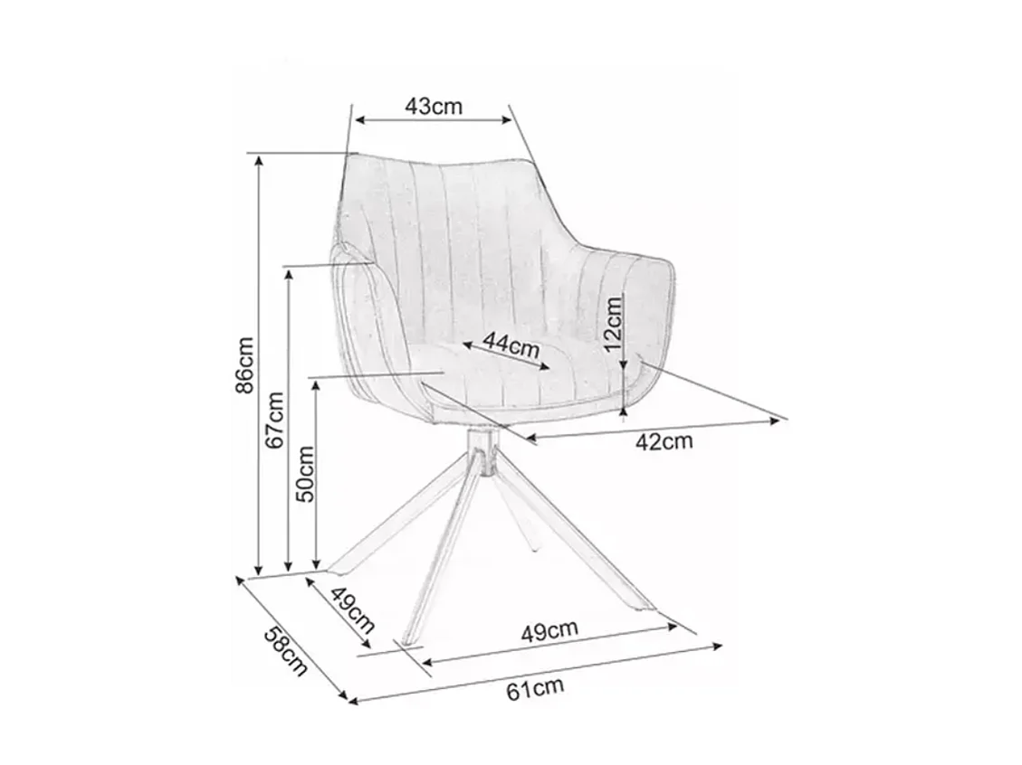 Chaise pivotante en tissu beige et structure noir mat pivotante à 180° SWOP 2