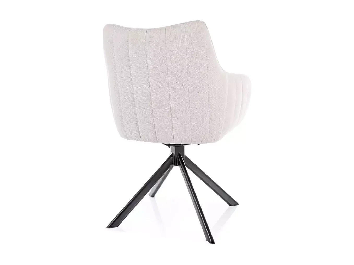 Chaise pivotante en tissu beige et structure noir mat pivotante à 180° SWOP 2