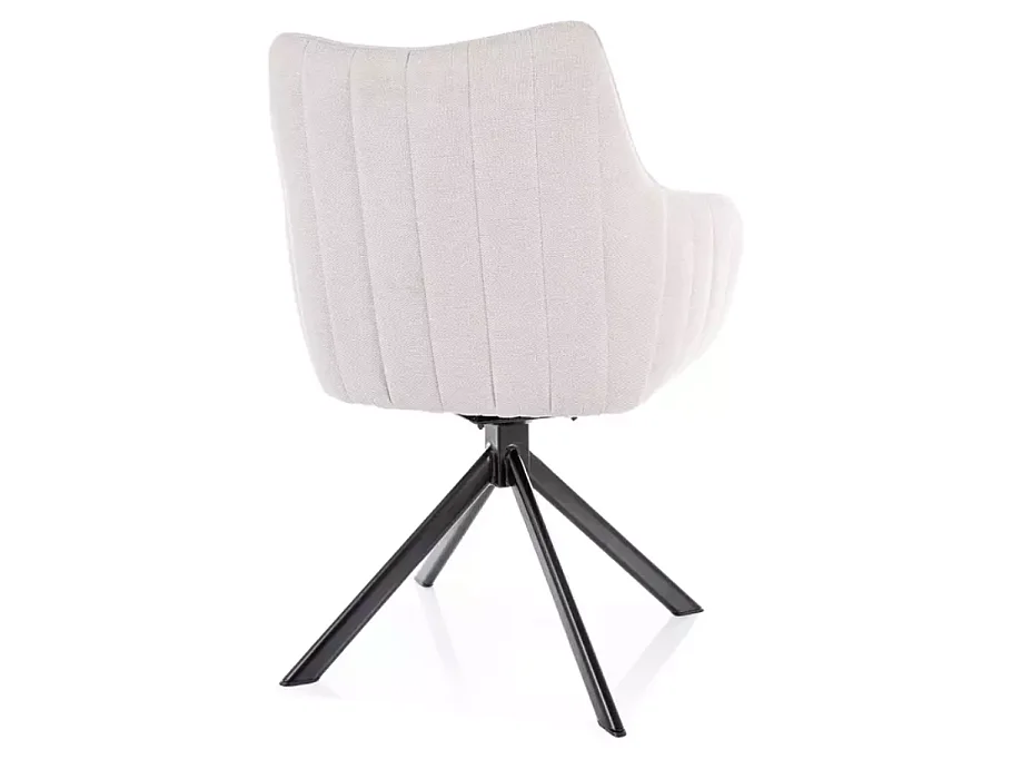 Chaise pivotante en tissu beige et structure noir mat pivotante à 180° SWOP 2