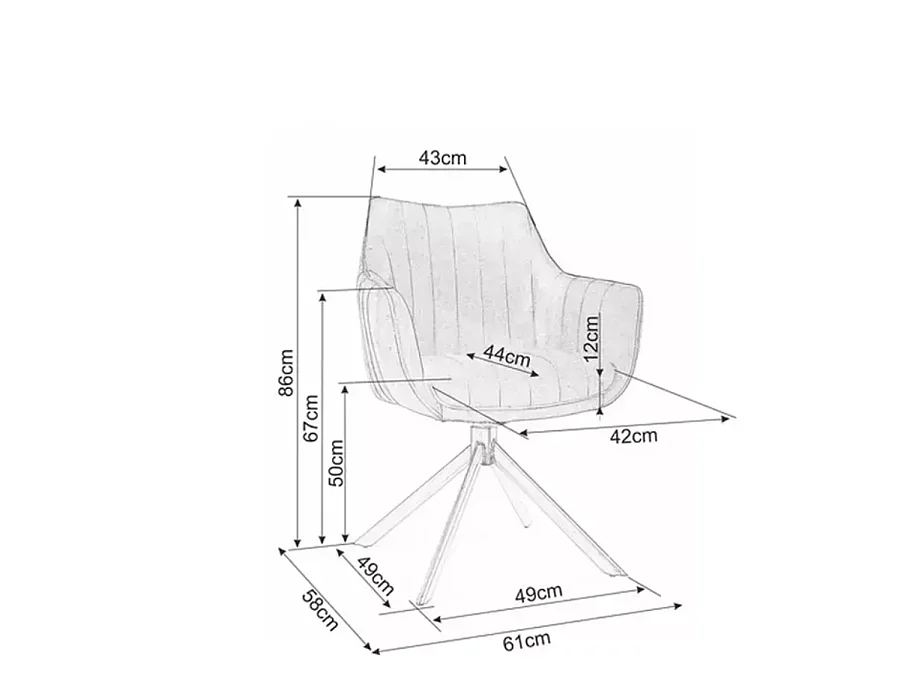 Chaise pivotante en tissu beige et structure noir mat pivotante à 180° SWOP 2