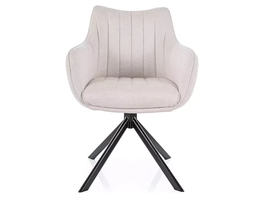 Chaise pivotante en tissu beige et structure noir mat pivotante à 180° SWOP 2