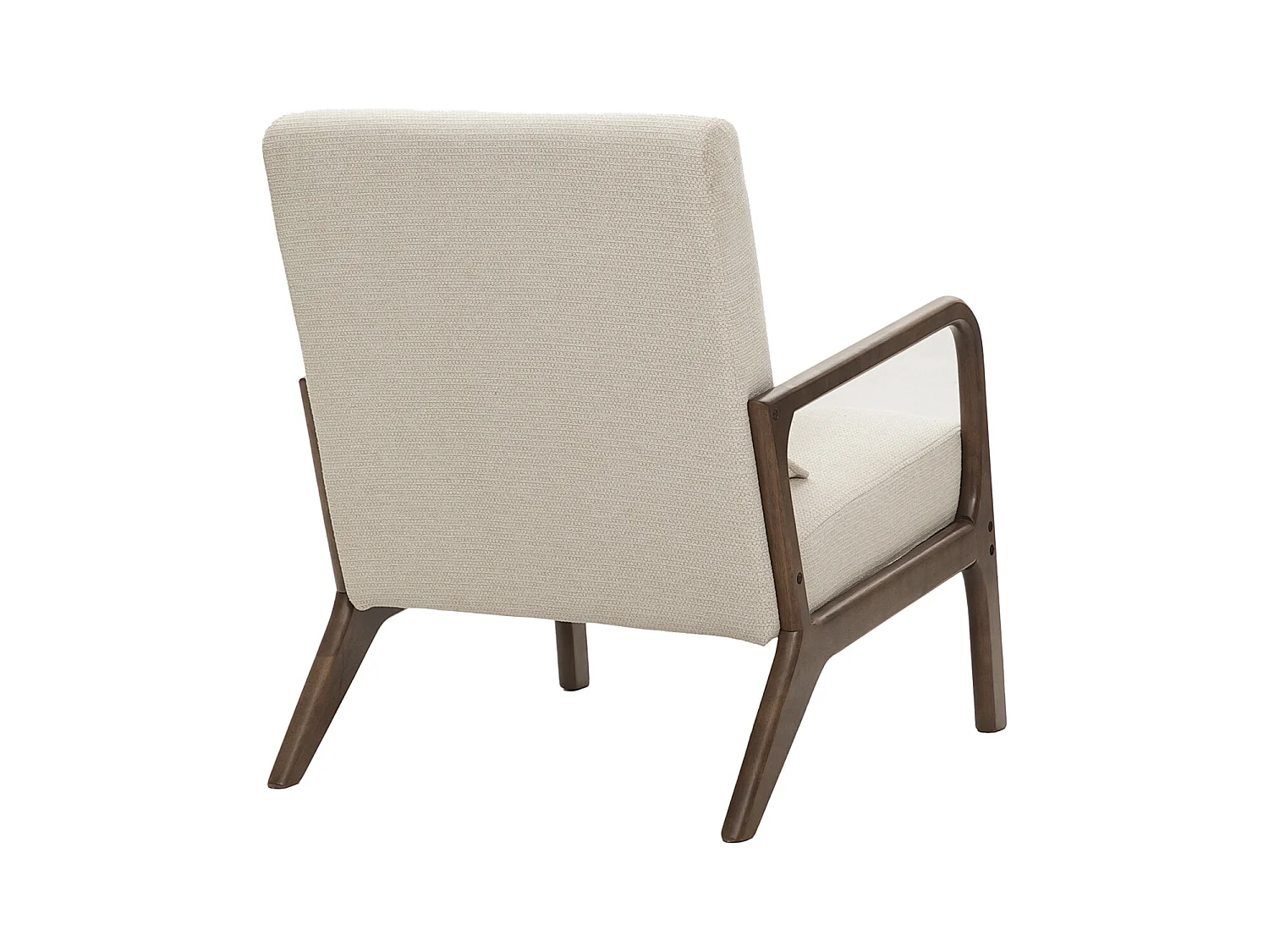 Butaca de 78x65x75 cm con estructura de madera y tela con cojín lumbar en beige Nicole